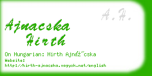 ajnacska hirth business card
